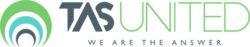 TAS United wordmark with the tagline We Are The Answer